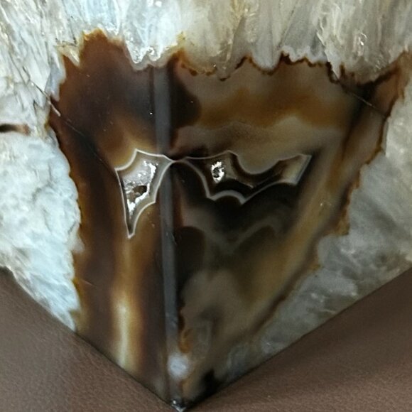 NWT Genuine Brazilian Agate Natural Crystal Gemstone Bookends Paperweight - Picture 2 of 9